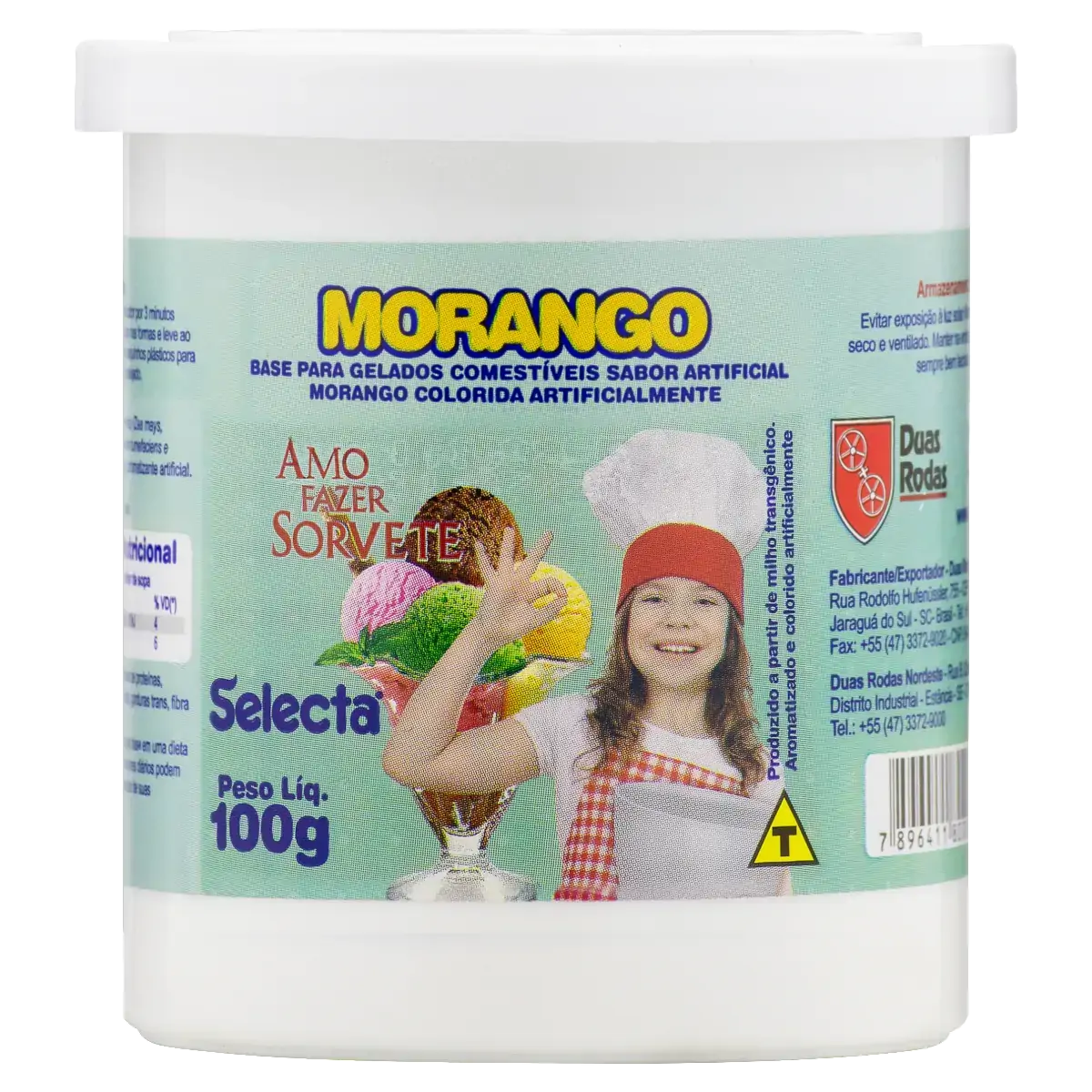Base Para Gelados Comestíveis Morango Selecta Pote 100g