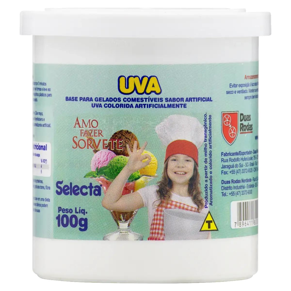 Base Para Gelados Comestíveis Uva Selecta Pote 100g