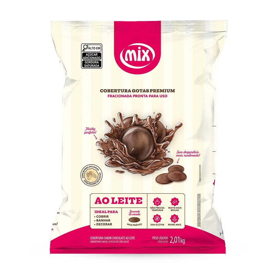 Cobertura Chocolate Gotas Ao Leite 2,010kg Mix
