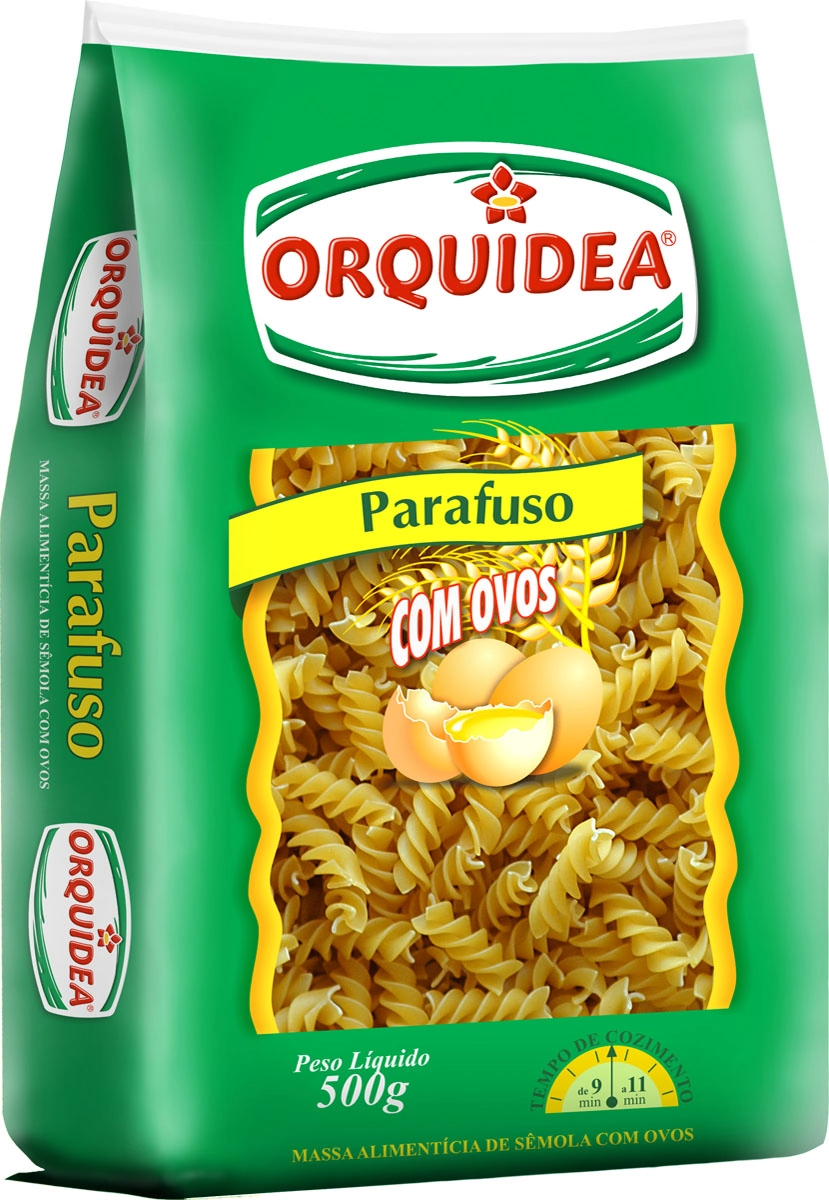 Macarrão de Sêmola com Ovos Parafuso Orquídea Pacote 500g