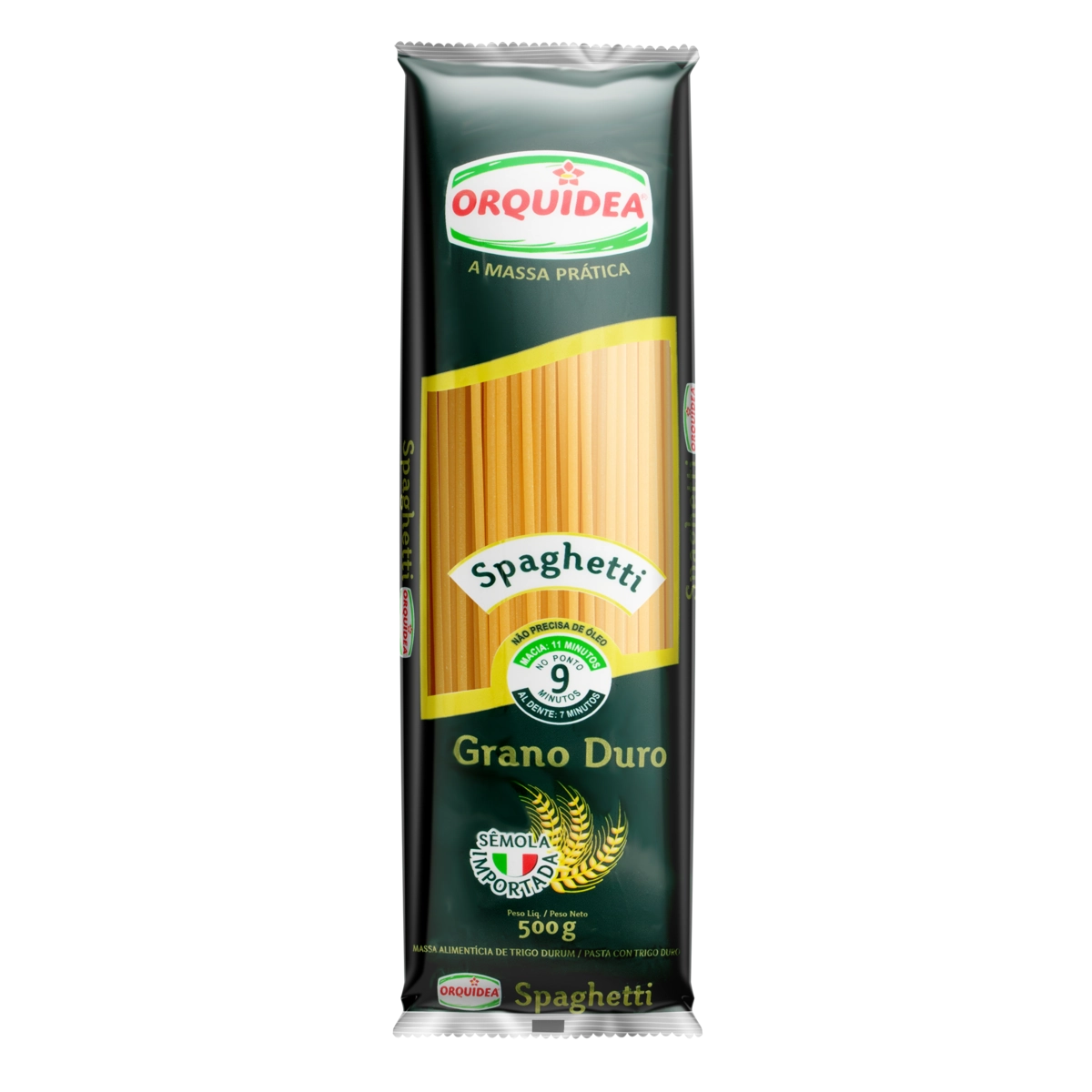 Macarrão De Sêmola De Trigo Grano Duro Spaghetti Orquídea Pacote 500g