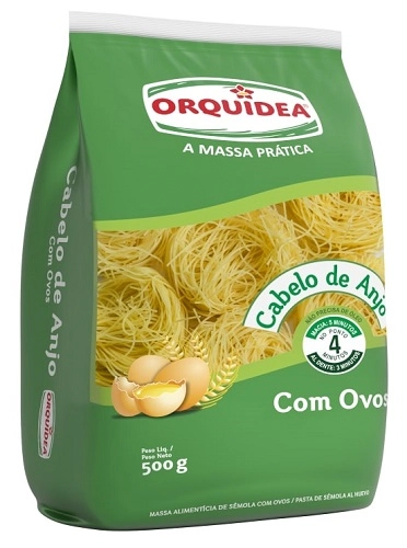 Macarrão De Sêmola Com Ovos Cabelo De Anjo Orquídea Pacote 500g