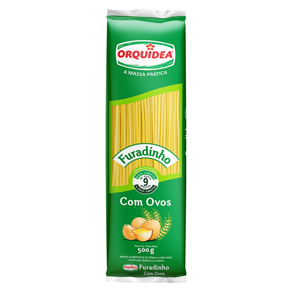 Macarrão De Sêmola Com Ovos Furadinho Orquídea Pacote 500g