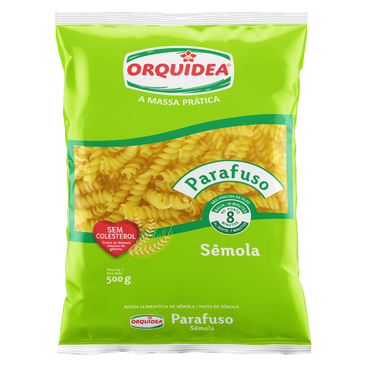 Macarrão De Sêmola Parafuso Orquídea Pacote 500g