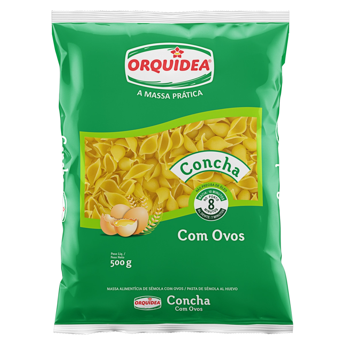 Macarrão De Sêmola Com Ovos Concha Orquídea Pacote 500g