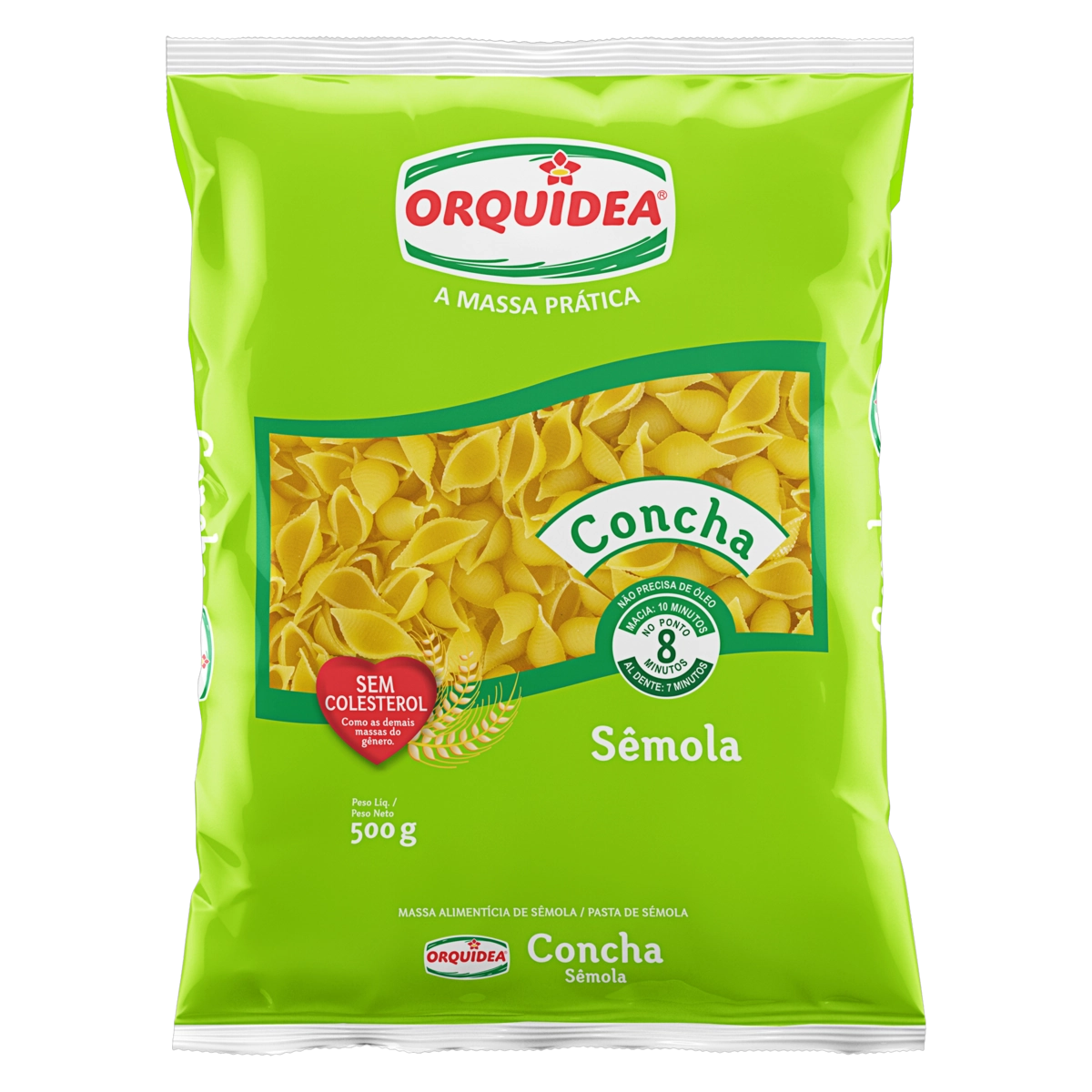 Macarrão De Sêmola Concha Orquídea Pacote 500g