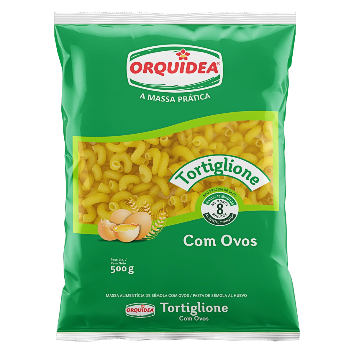 Macarrão De Sêmola Com Ovos Tortiglione Orquídea Pacote 500g