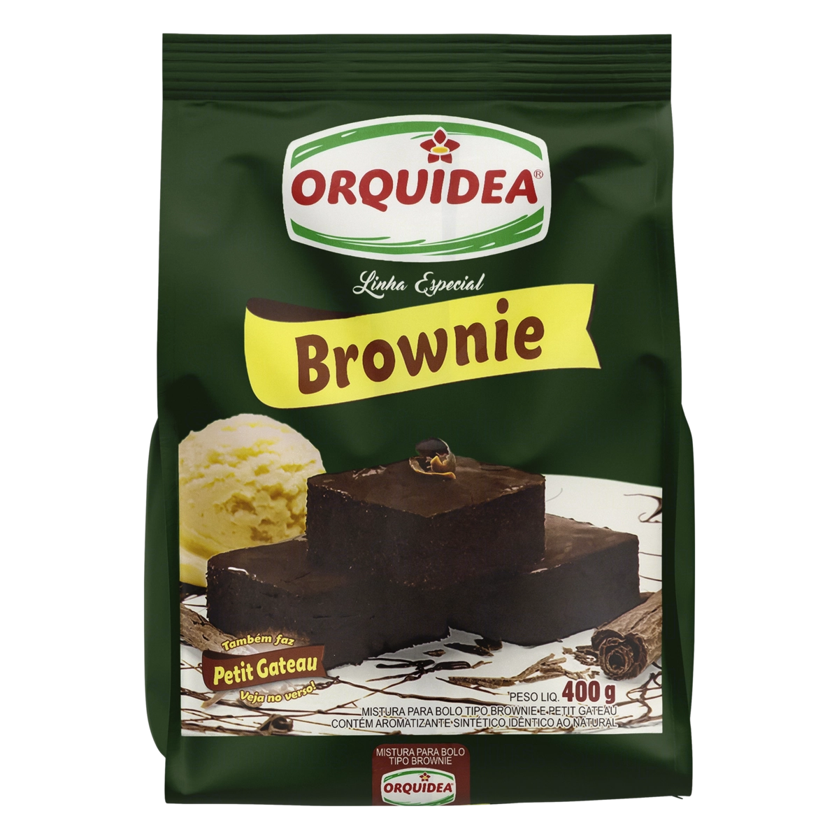 Mistura Para Bolo Brownie E Petit Gâteau Orquídea Especial Pacote 400g