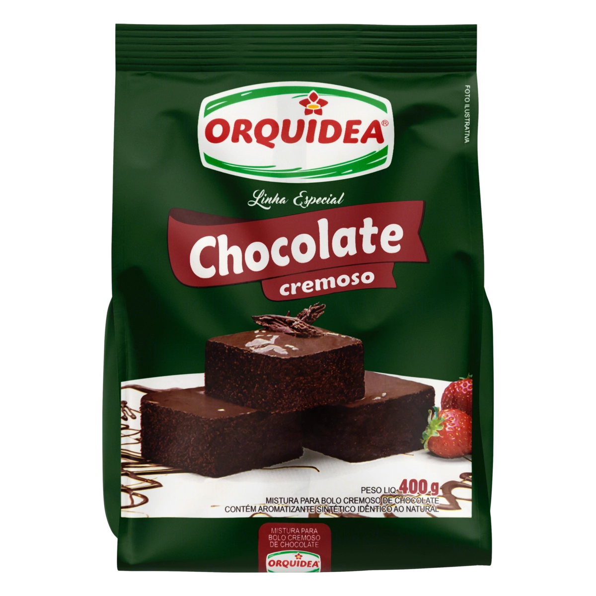 Mistura Para Bolo Cremoso Chocolate Orquídea Especial Pacote 400g