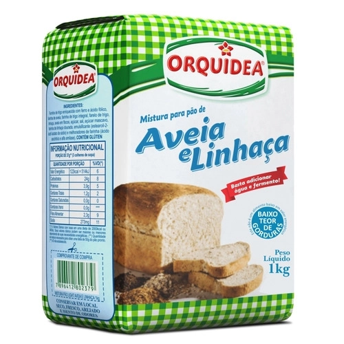 Mistura Para Pão Aveia E Linhaça Orquídea Pacote 1kg
