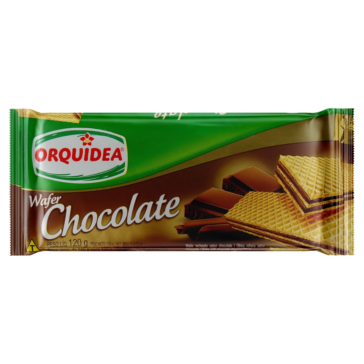 Biscoito Wafer Recheio Chocolate Orquídea Pacote 120g
