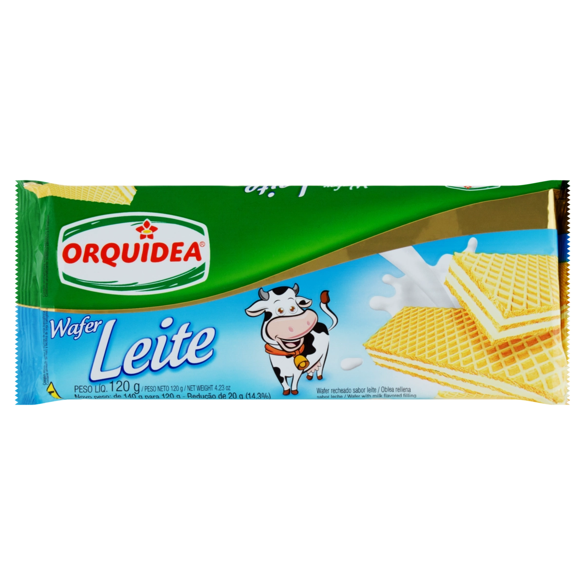 Biscoito Wafer Recheio Leite Orquídea Pacote 120g