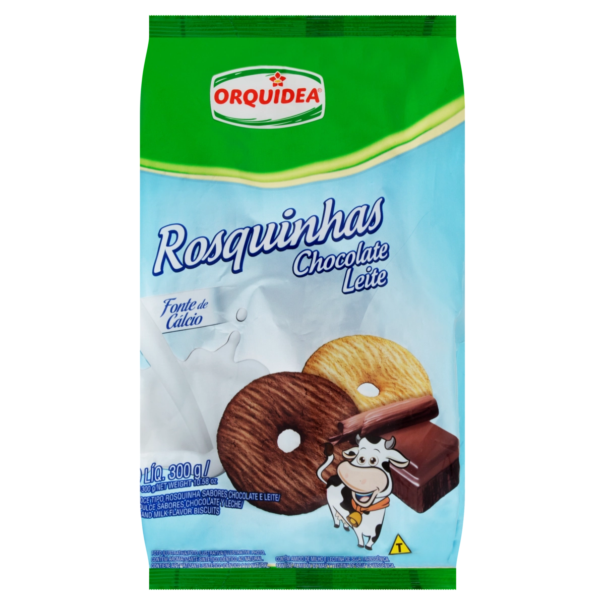 Biscoito Rosquinha Chocolate E Leite Orquídea Pacote 300g