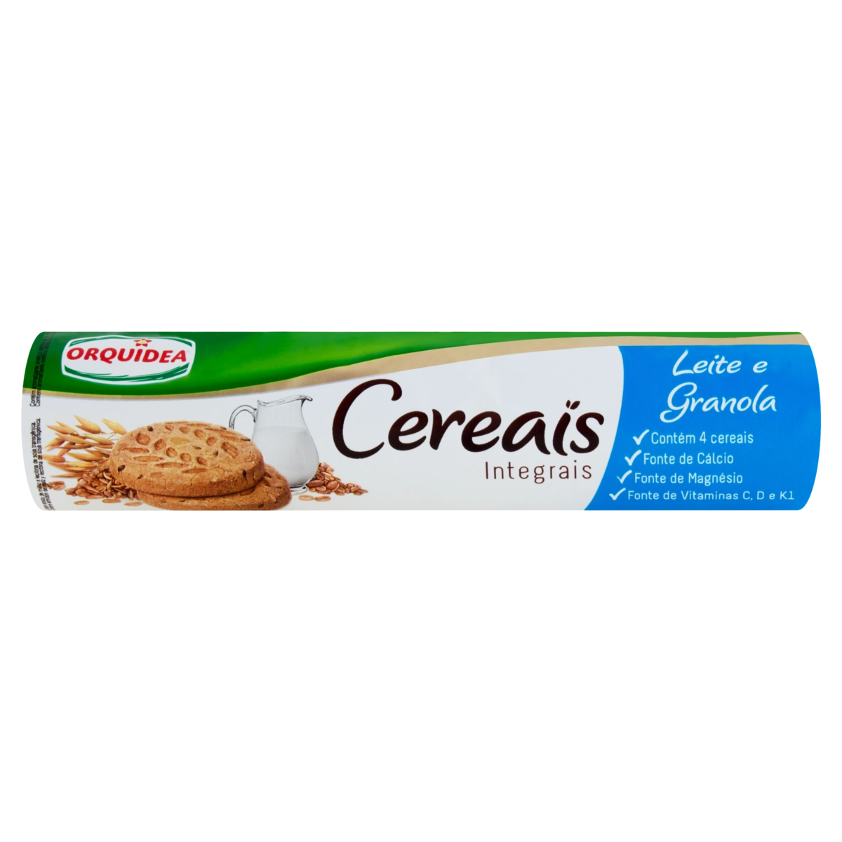 Biscoito Integral Cereais, Leite E Granola Orquídea Pacote 123g