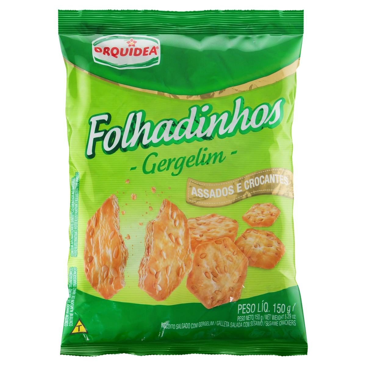 Biscoito Com Gergelim Orquídea Folhadinhos Pacote 150g