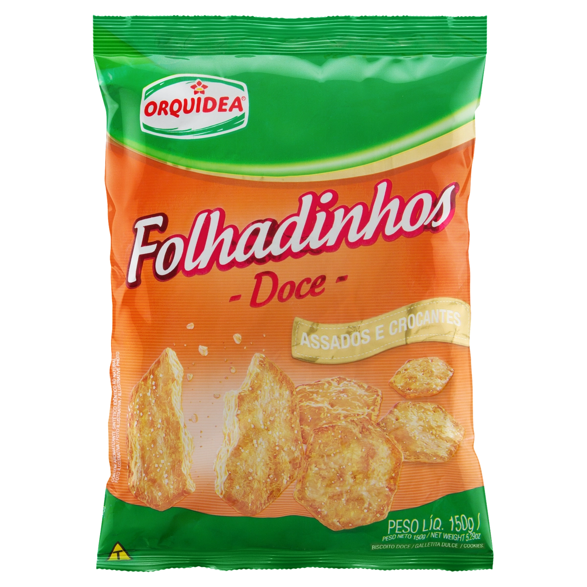 Biscoito Orquídea Folhadinhos Pacote 150g