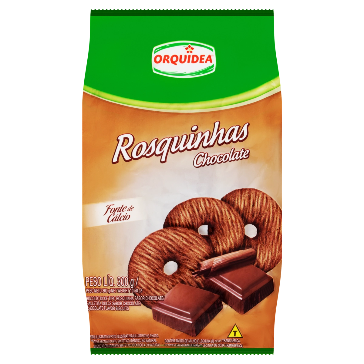 Biscoito Rosquinha Chocolate Orquídea Pacote 300g