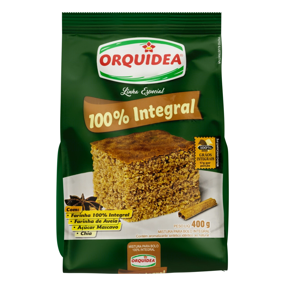 Mistura Para Bolo Integral Orquídea Especial Pacote 400g