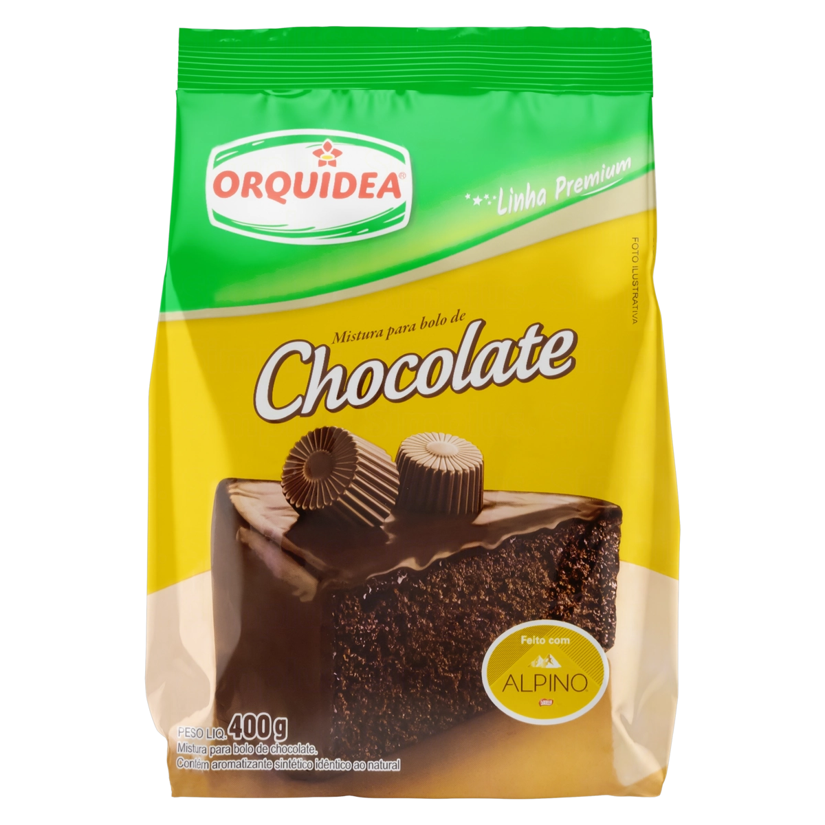 Mistura Para Bolo Chocolate Orquídea Premium Pacote 400g