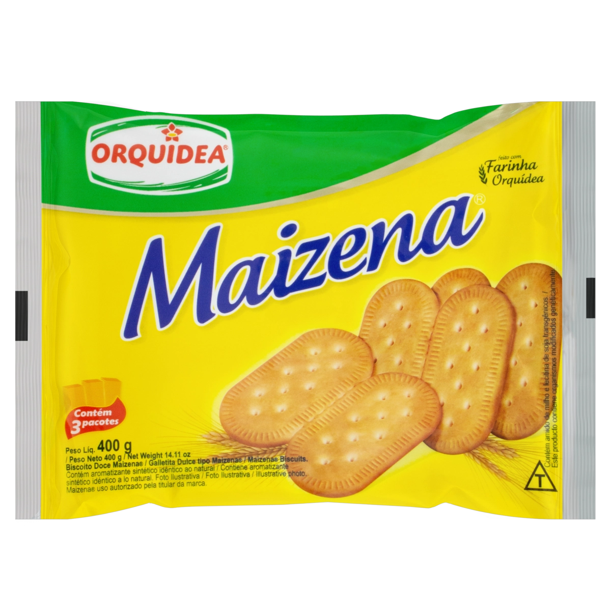 Biscoito Maizena Orquídea Pacote 320g 8 Unidades