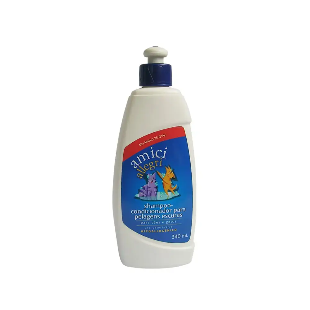Shampoo E Condicionador Pelagens Escuras Para Cães E Gatos