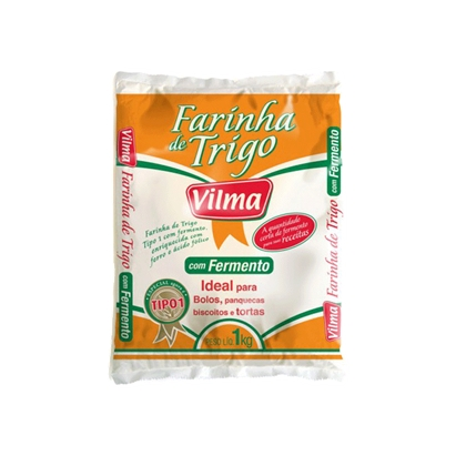 Farinha De Trigo Vilma Com Fermento 1kg