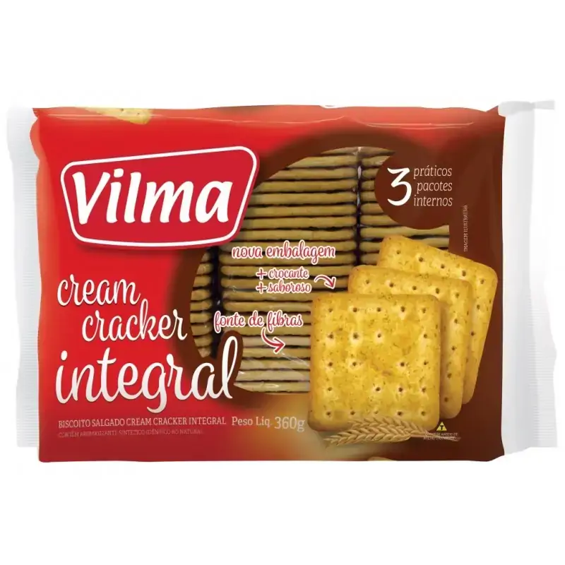 Biscoito Vilma Cream Cracker Integral 360g