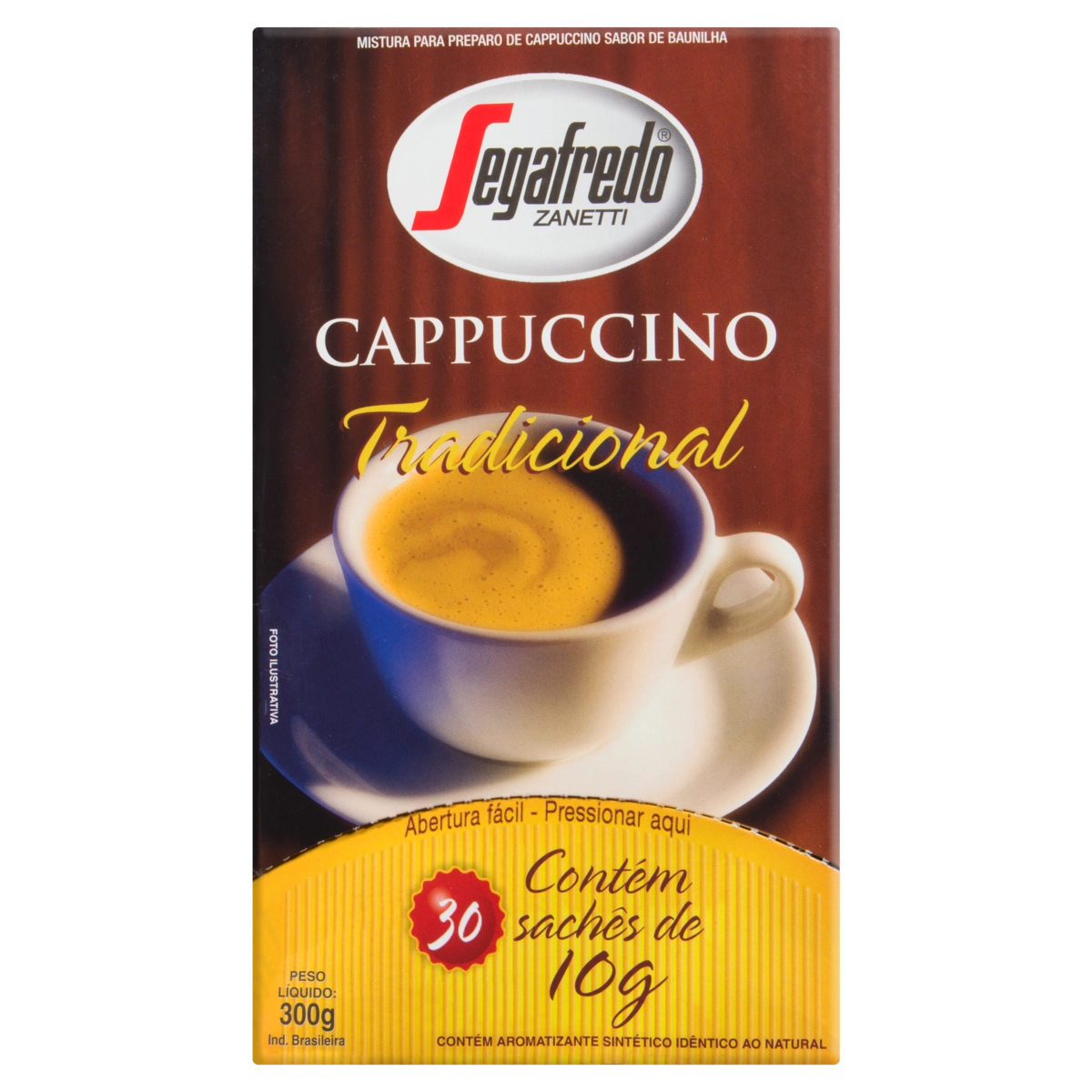 Cappuccino Solúvel Baunilha Segafredo Zanetti Caixa 300g 30 Unidades