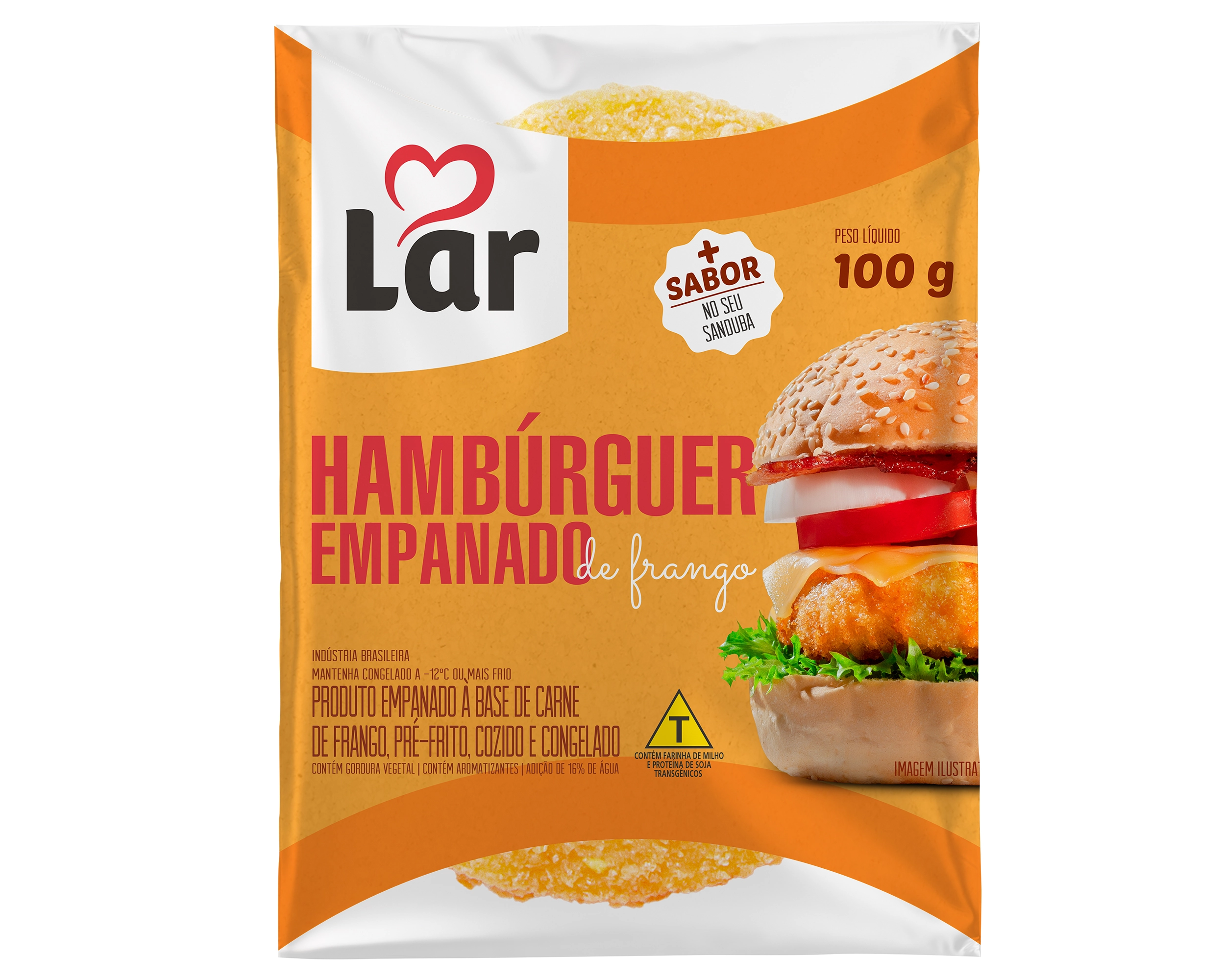 Hamburguer Empanado De Frango Lar 100g