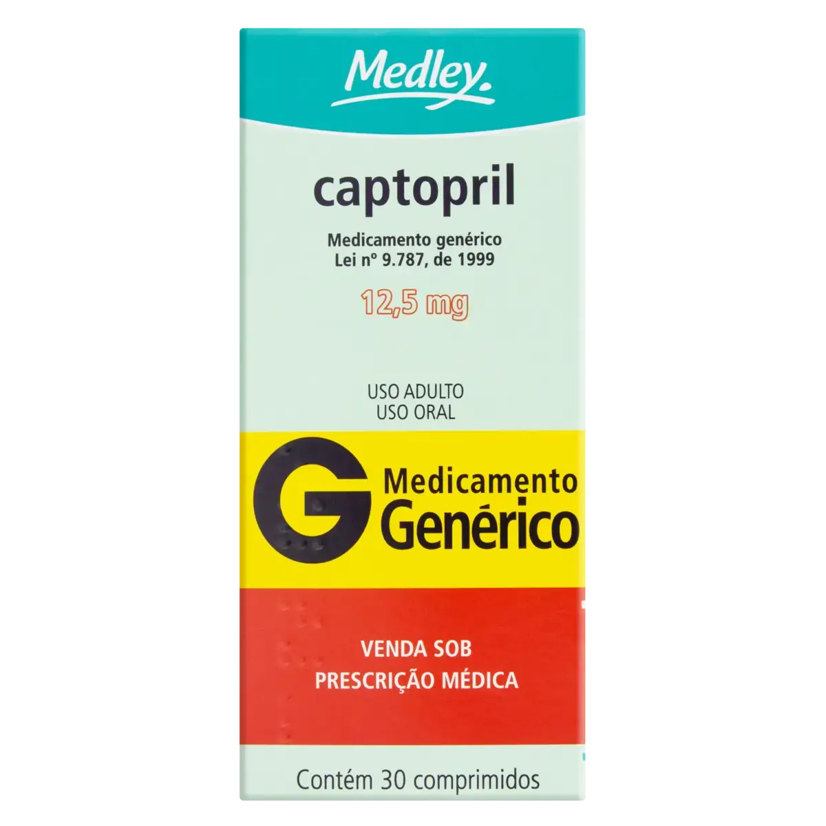 Captopril 12,5mg Medley Caixa 30 Comprimidos