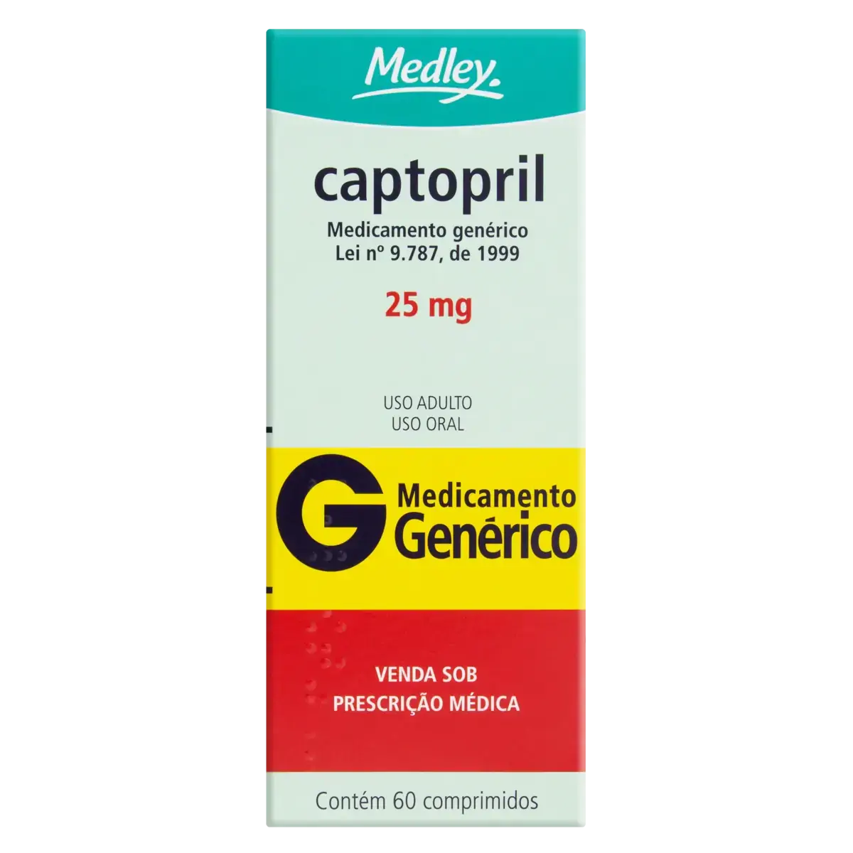 Captopril 25mg Medley Caixa 60 Comprimidos