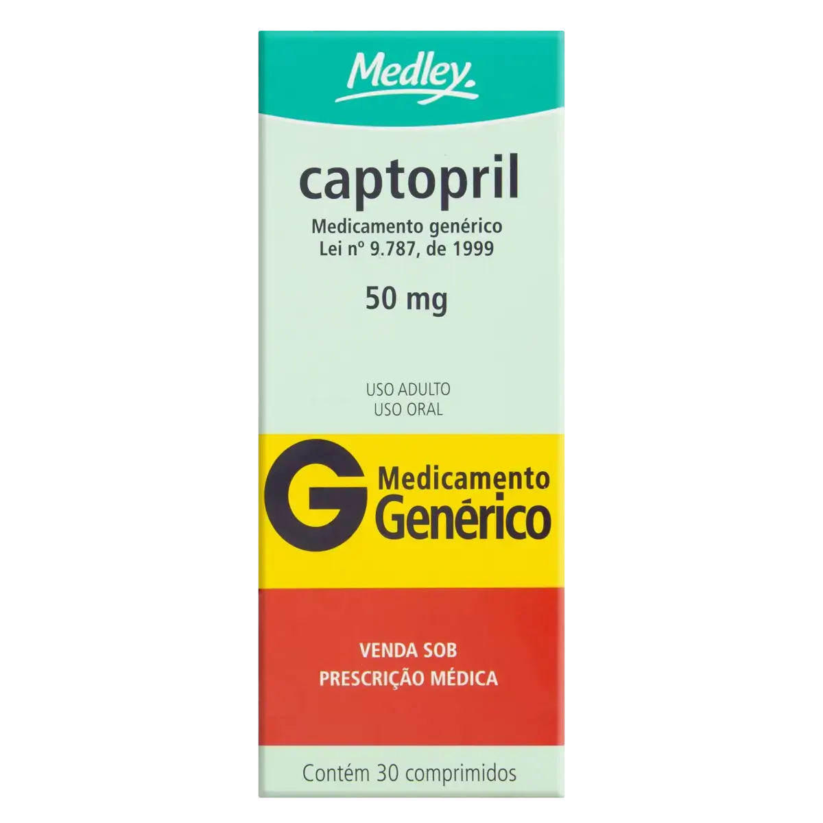 Captopril 50mg Medley Caixa 30 Comprimidos