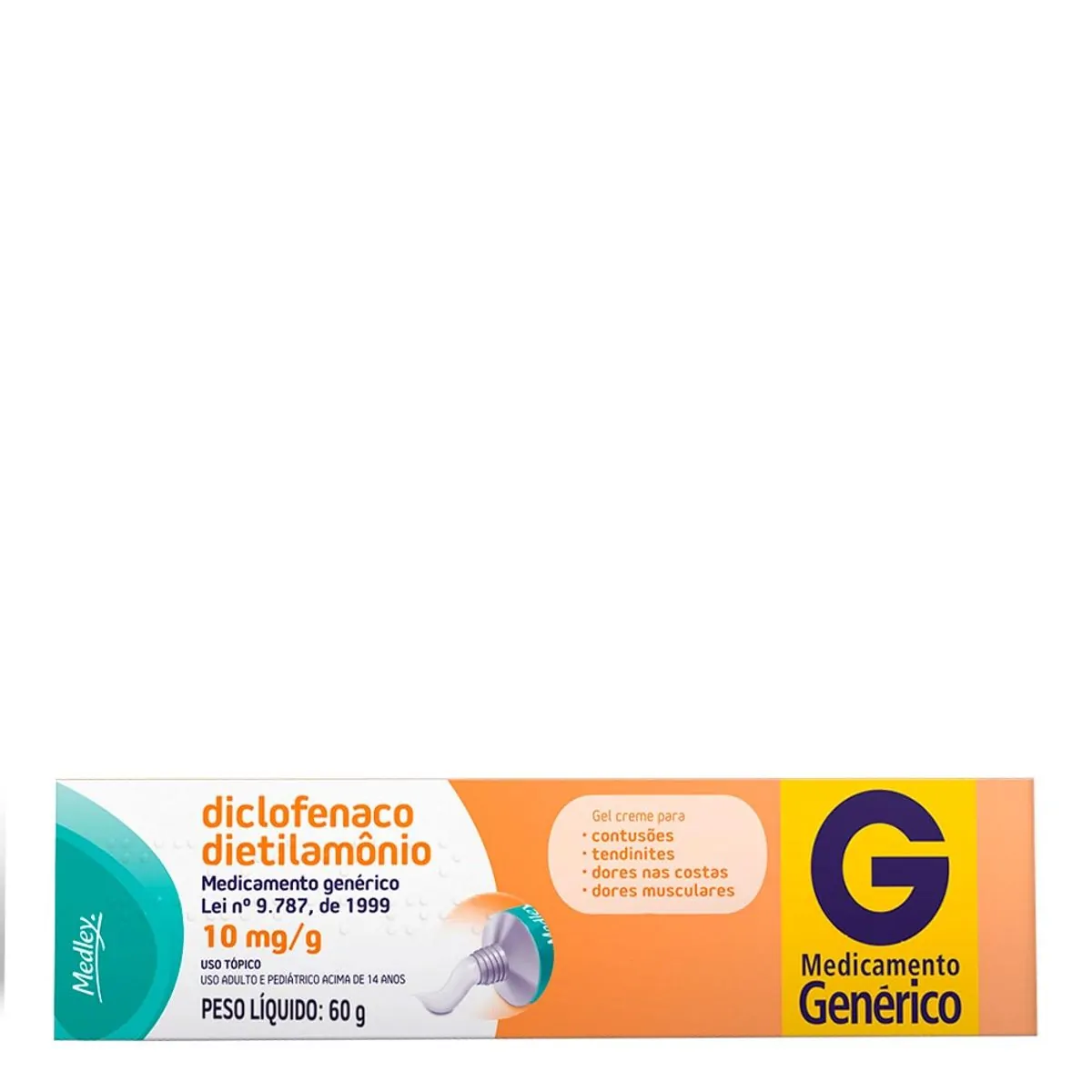 Diclofenaco Dietilamônio 10mg/g Medley Caixa 60g