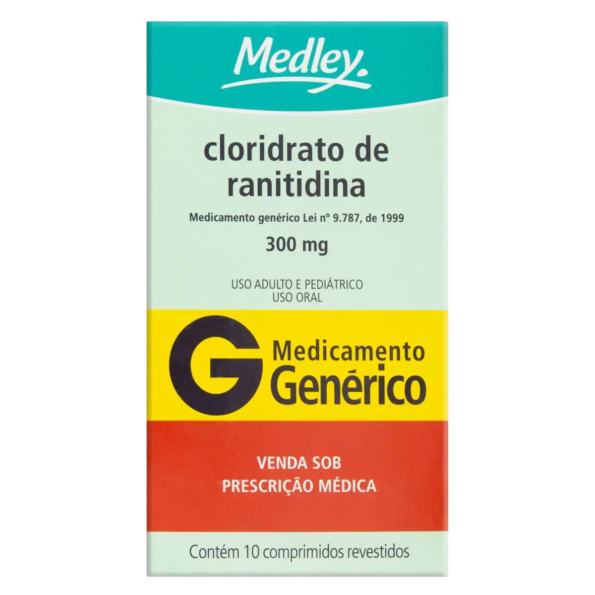 Cloridrato De Ranitidina 300mg Medley Caixa 10 Comprimidos Revestidos
