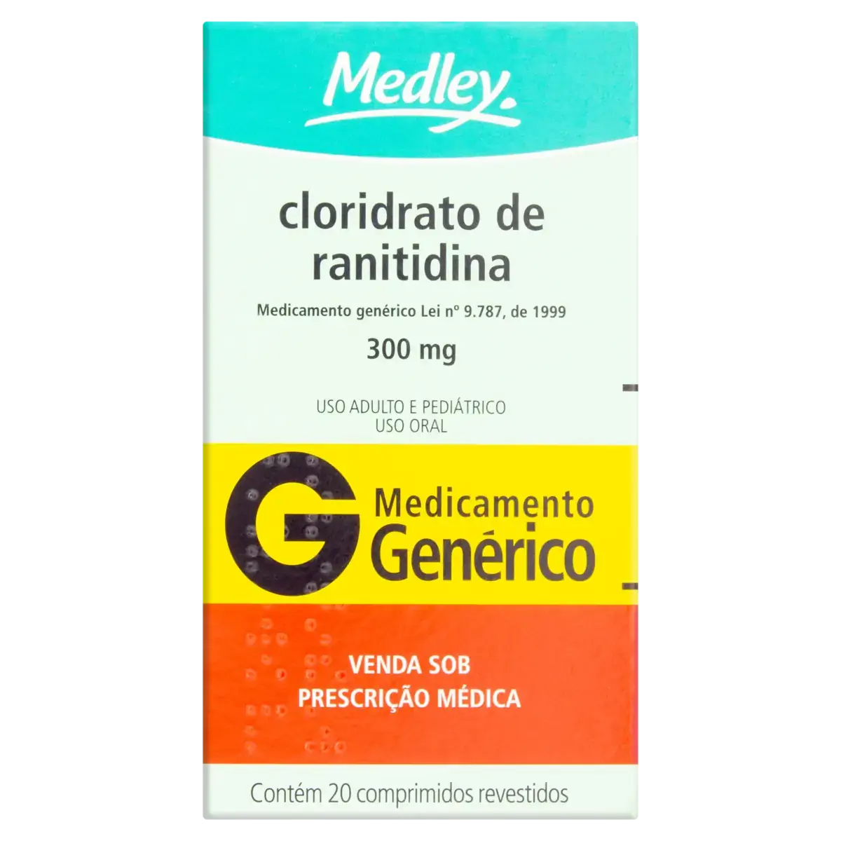 Cloridrato De Ranitidina 300mg Medley Caixa 20 Comprimidos Revestidos