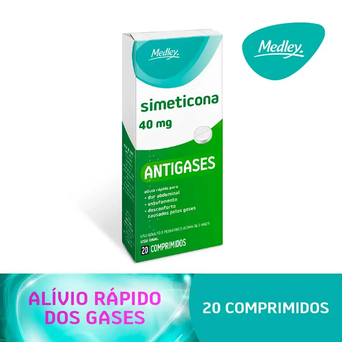 Simeticona 40mg Medley Caixa 20 Comprimidos