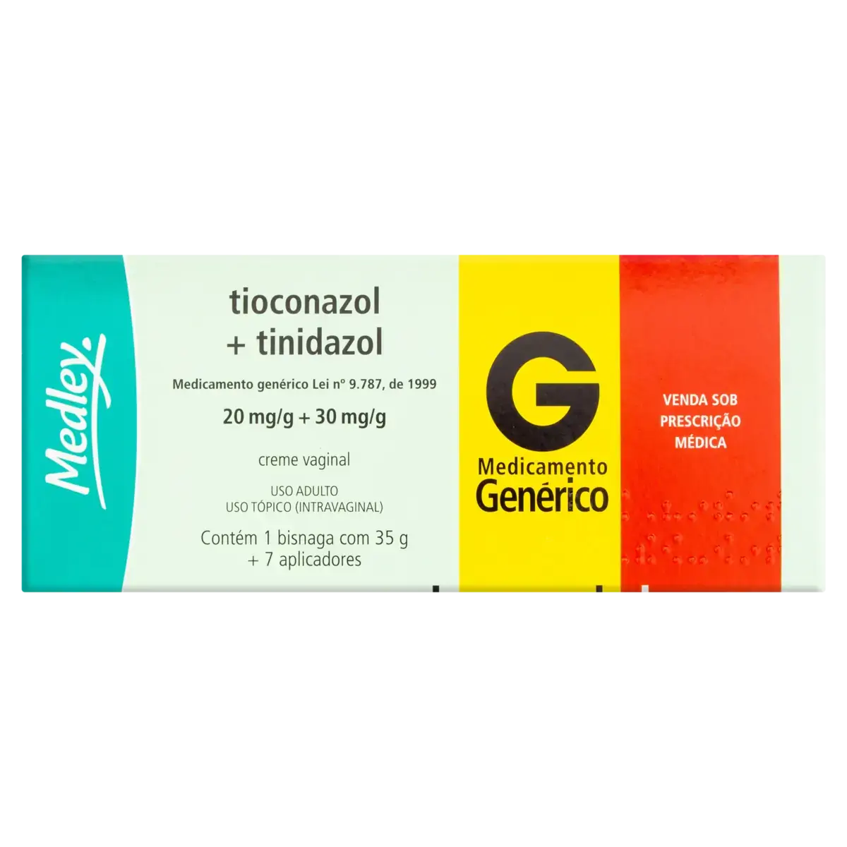 Tioconazol Tinidazol Creme Medley Caixa 35g 7 Aplicadores