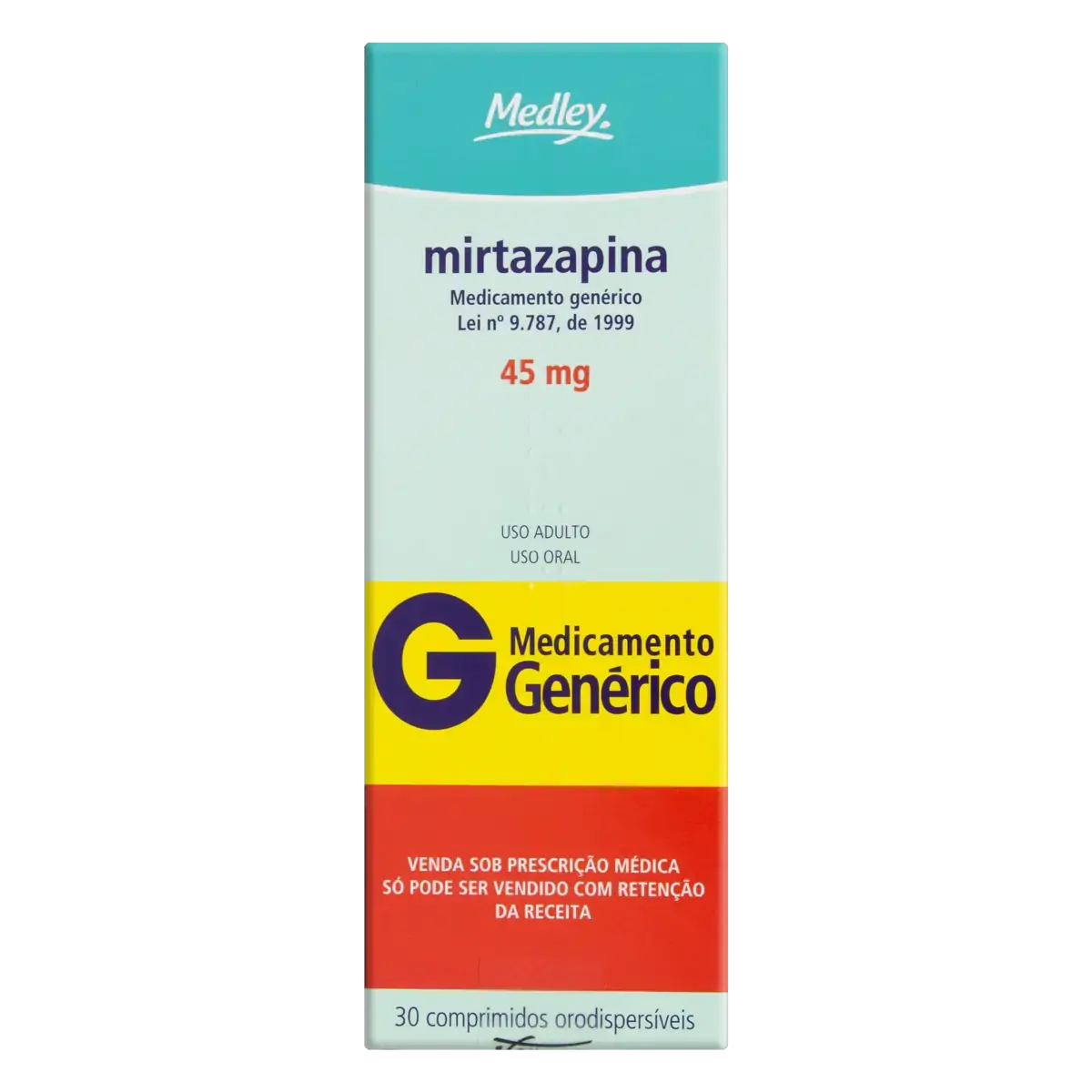 Mirtazapina 45mg Medley Caixa 30 Comprimidos Orodispersíveis