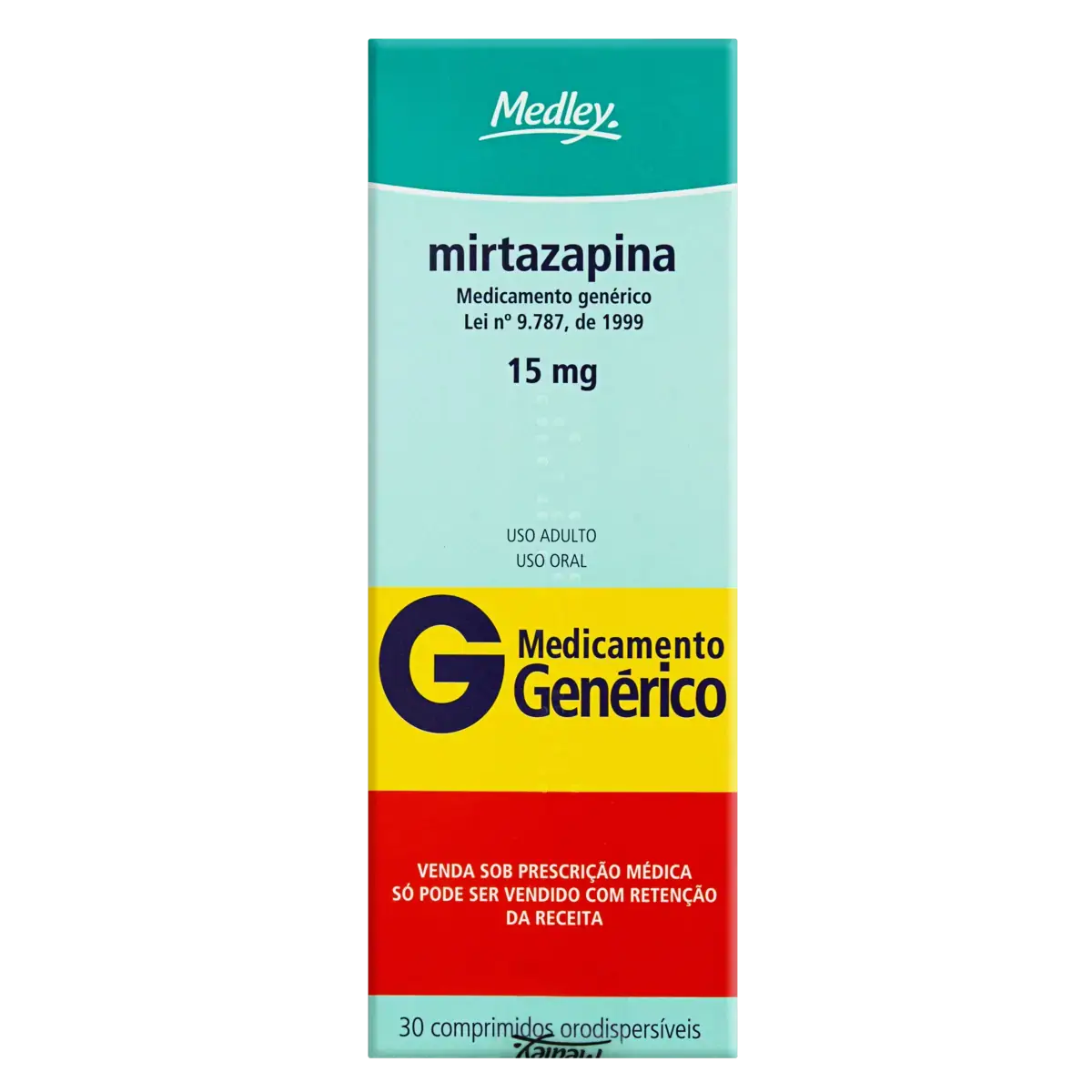 Mirtazapina 15mg Medley Caixa 30 Comprimidos Orodispersíveis