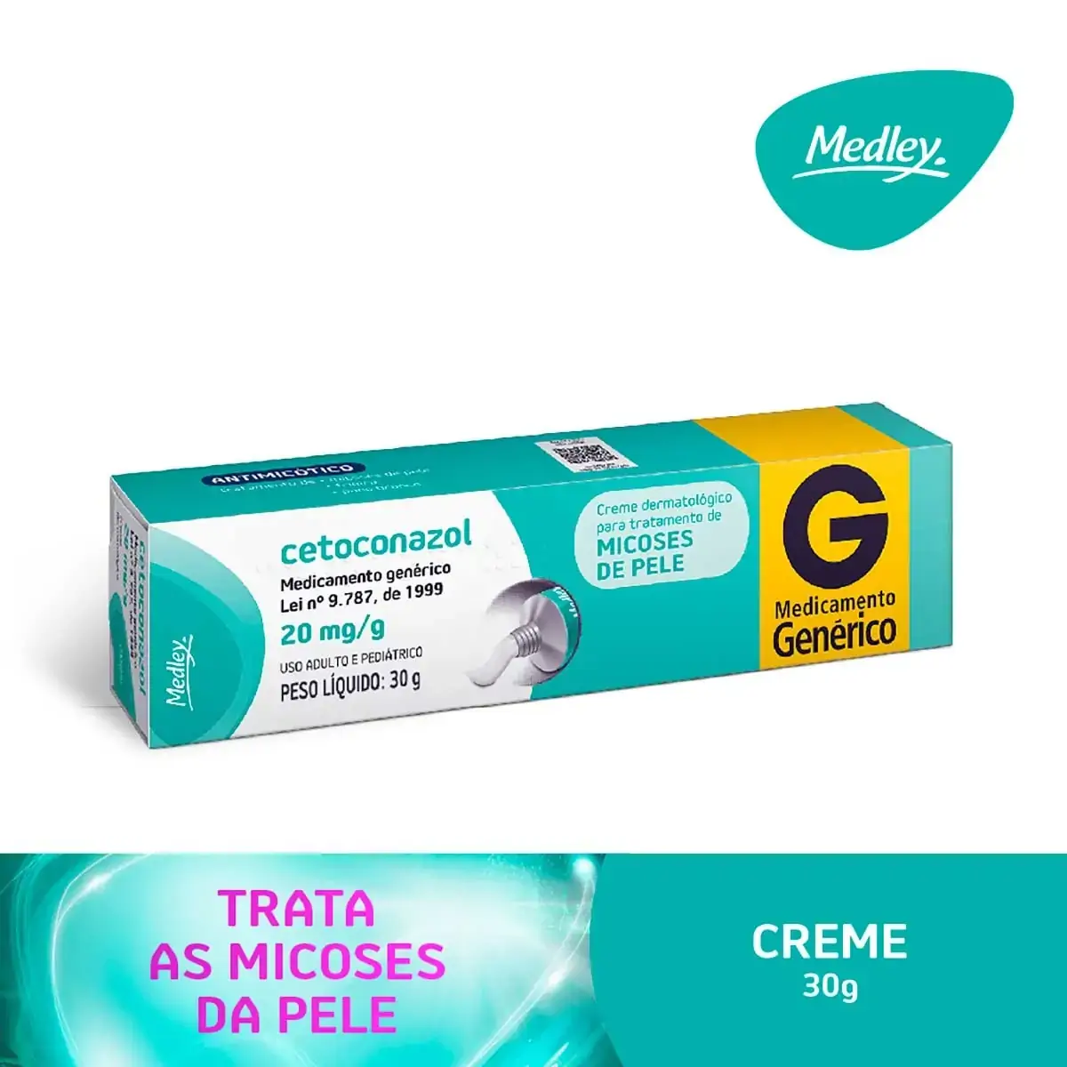 Cetoconazol 20mg/g Medley Caixa 30g Creme