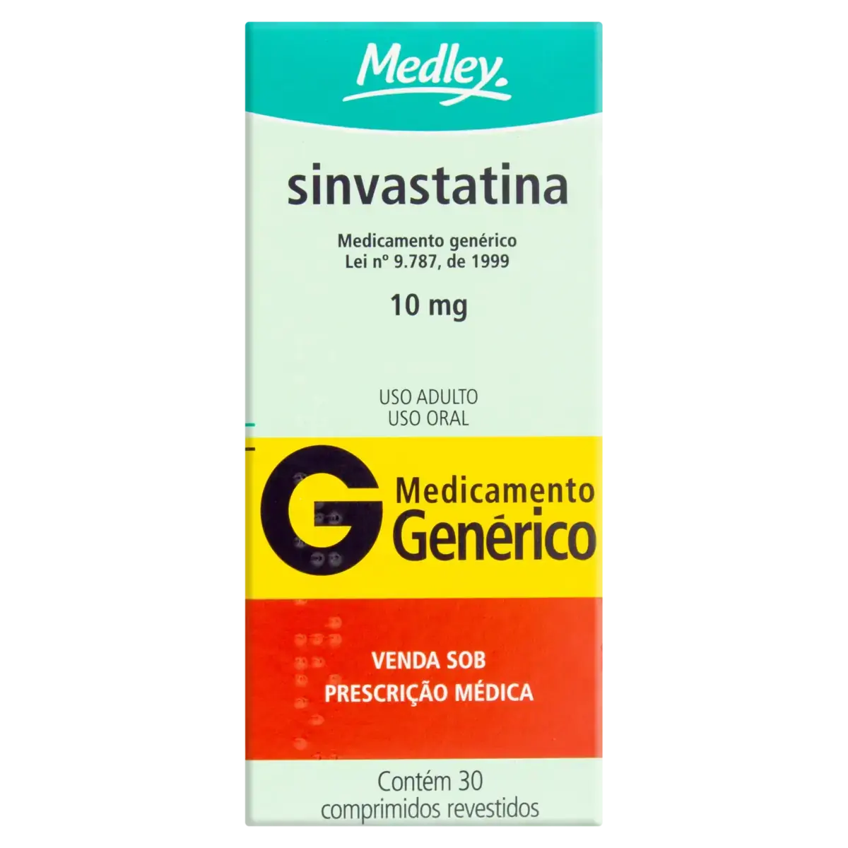 Sinvastatina 10mg Medley Caixa 30 Comprimidos Revestidos