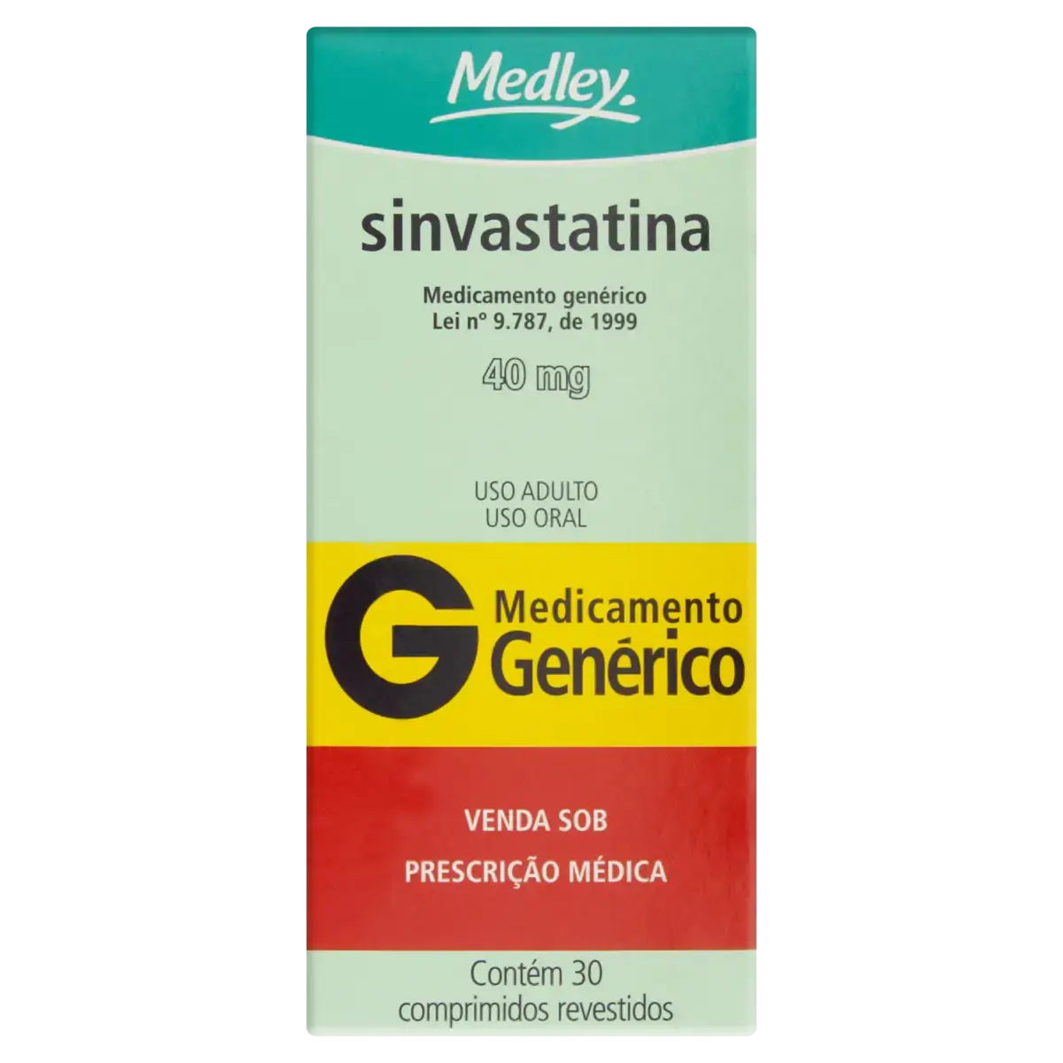 Sinvastatina 40mg Medley Caixa 30 Comprimidos Revestidos