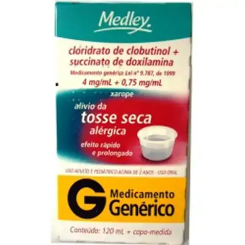 Cloridrato De Clobutinol Succinato De Doxilamina 4 Mg/ml 0,75 Mg/ml Xarope Medley Genérico