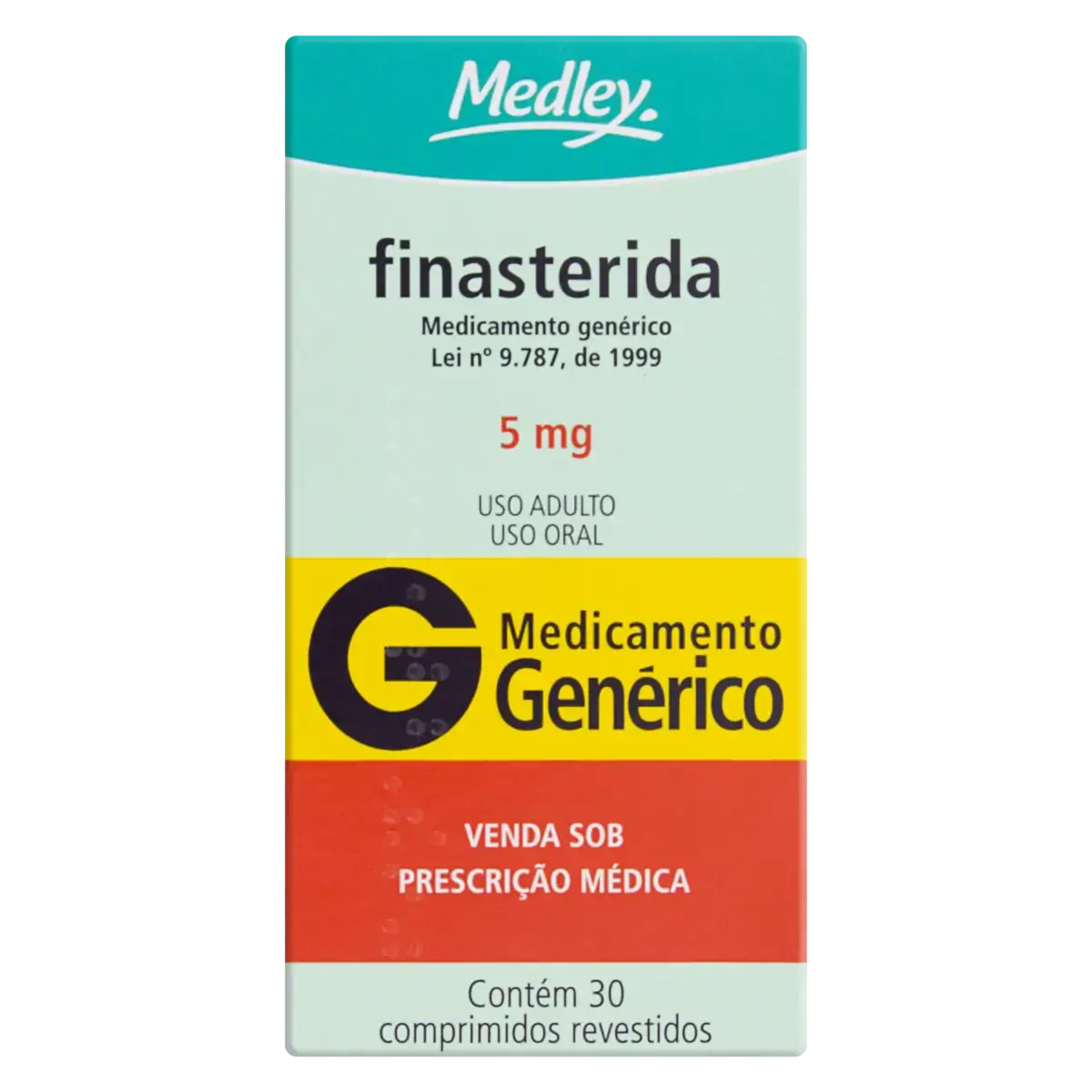 Finasterida 5mg Medley Caixa 30 Comprimidos Revestidos