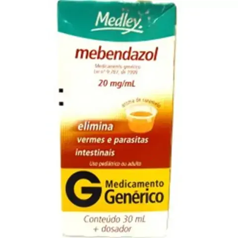 Mebendazol 20 Mg/ml Suspensão Oral Medley Genérico