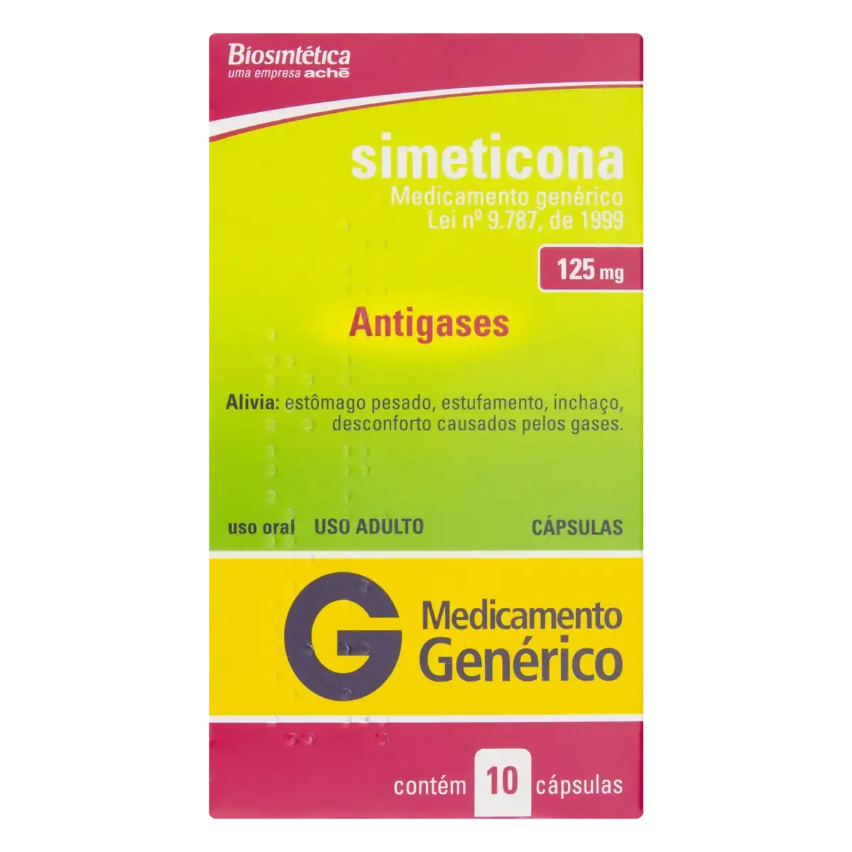 Simeticona 125mg Aché Caixa 10 Cápsulas