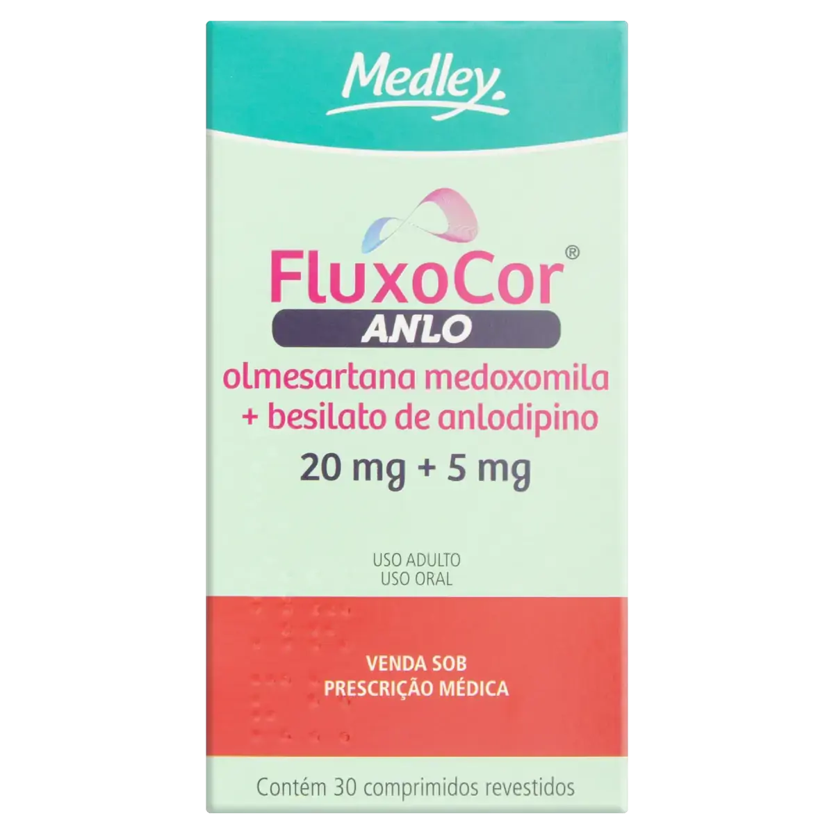 Fluxocor Anlo 20mg 5mg Medley Caixa 30 Comprimidos Revestidos