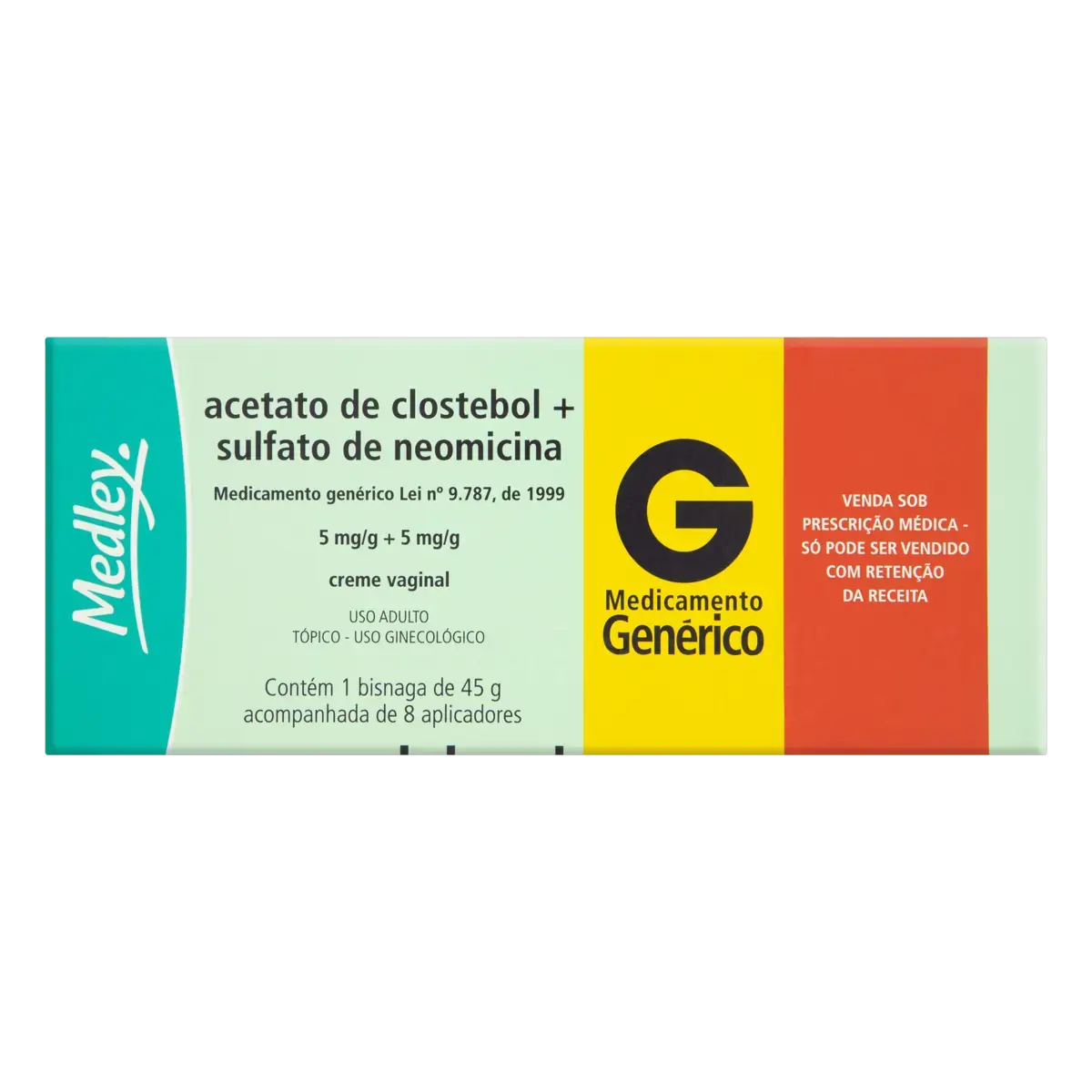 Acetato De Clostebol Sulfato De Neomicina Medley Caixa 45g 8 Aplicadores