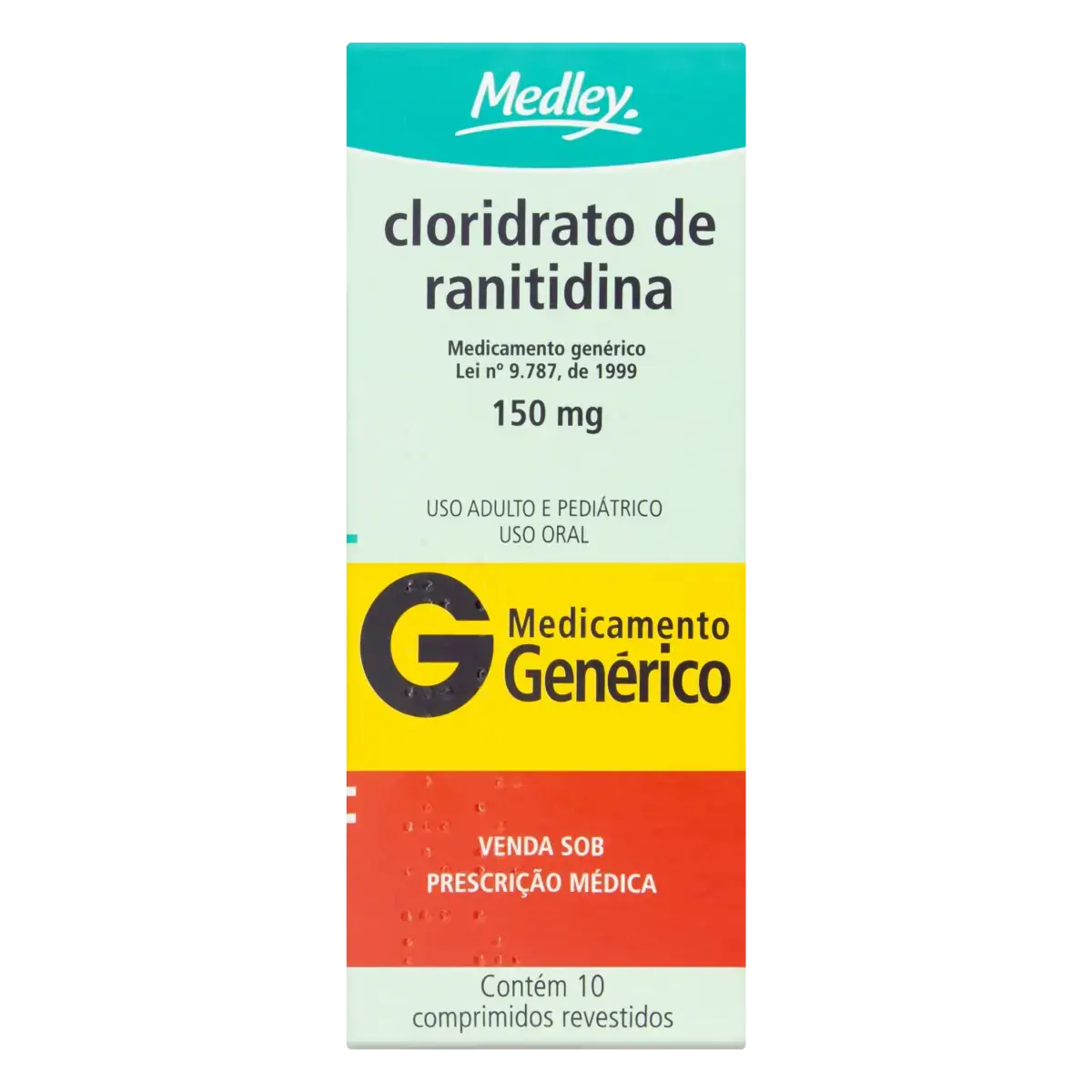 Cloridrato De Ranitidina 150mg Medley Caixa 10 Comprimidos Revestidos