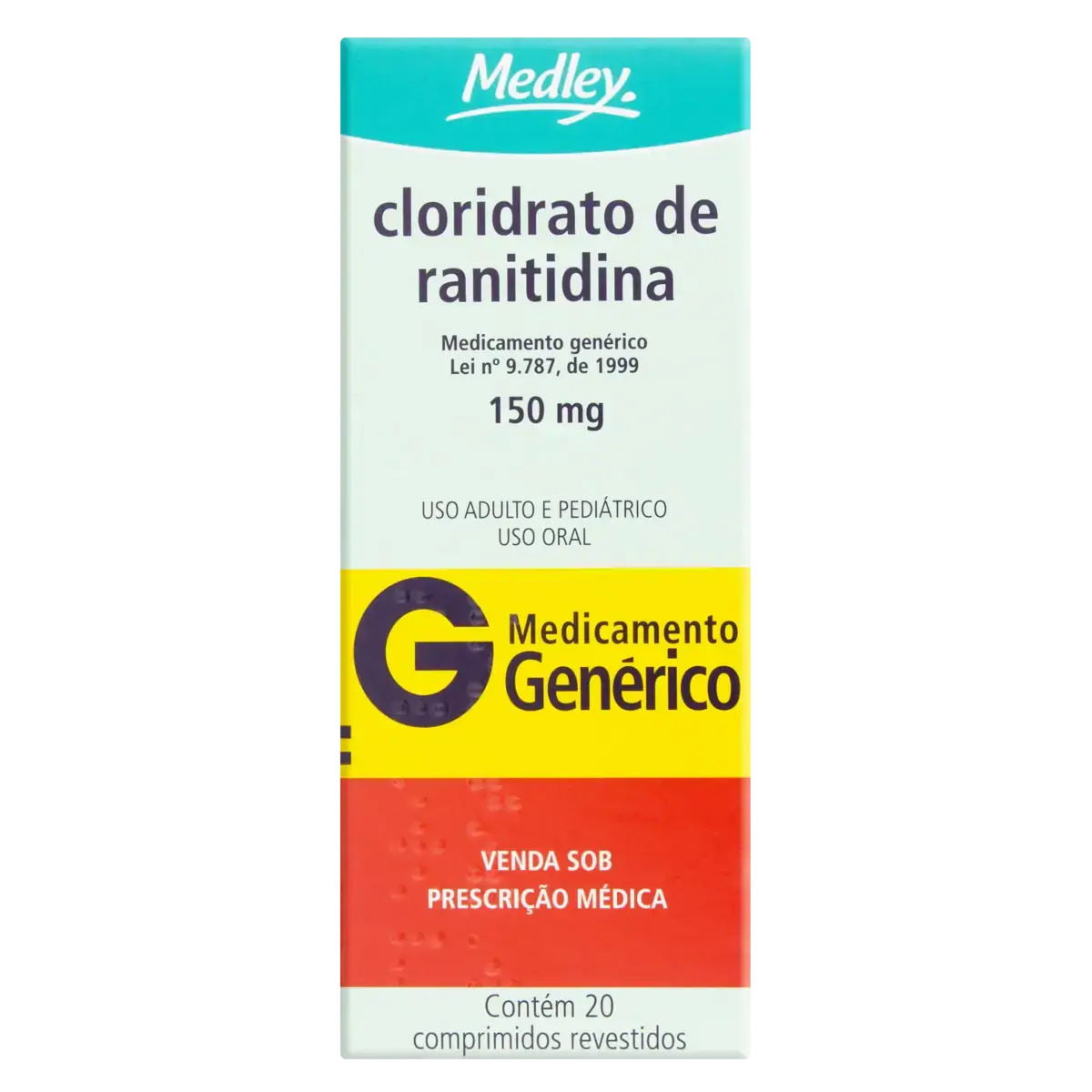 Cloridrato De Ranitidina 150mg Medley Caixa 20 Comprimidos Revestidos